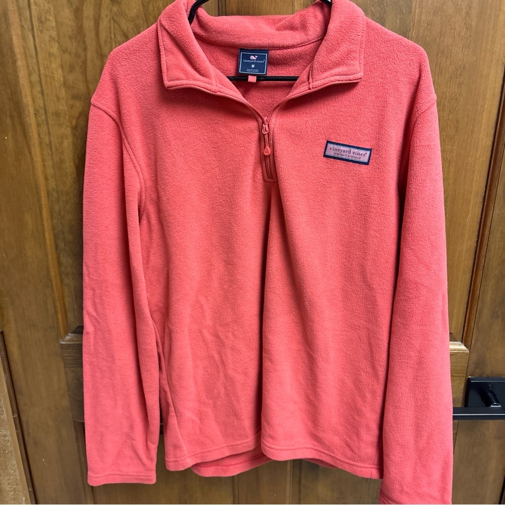 Vineyard Vines Women’s 1/4 Zip Pullover Sweater size medium pink Martha’s M
